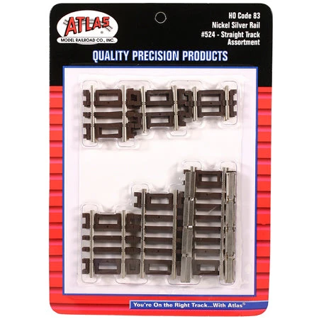 Atlas 524 HO Scale Code 83 Straight Track Assortment 1 Atlas 524 HO Scale Code 83 Straight Track Assortment