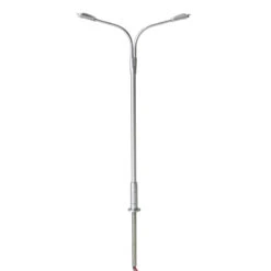 Atlas 70000168 HO Scale Silver Double Arm Streetlight With Cool White LED 3 Pack
