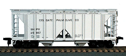 Bowser 55623 HO Scale 70 Ton 2 Bay Covered Hopper Kit Colgate Palmolive SHPX 25866 - NOS 1 Bowser 55623 HO Scale 70 Ton 2 Bay Covered Hopper Kit Colgate Palmolive SHPX 25866 - NOS