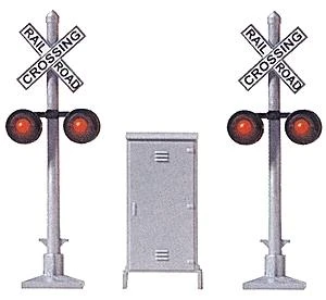 Busch 5934 HO Scale Crossing Signals Crossbucks With Flashing Lights And Control Unit 1 Busch 5934 HO Scale Crossing Signals Crossbucks With Flashing Lights And Control Unit