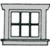 Campbell 902 HO Scale White Plastic Windows Small 6 Pane (5 Pack)