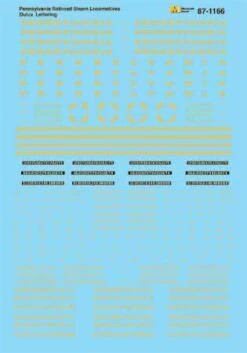 Microscale 87-1166 HO Scale Deluxe Gold Lettering For PennsylvaniaPRR Steam Locomotives