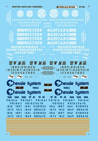 Microscale 87-700 HO Scale Western Maryland And Chessie Cabooses (1936-1980) - NOS 1 Microscale 87-700 HO Scale Western Maryland And Chessie Cabooses (1936-1980) - NOS