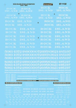 Microscale Decals 87-1132 HO Scale Rock Island RI Steam Locomotives (1915-1937)