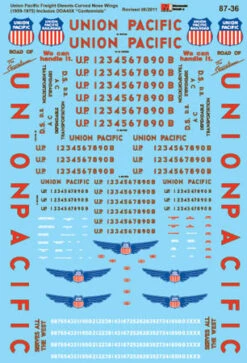Microscale Decals 87-36 HO Scale Union Pacific Diesels (1947-1975)