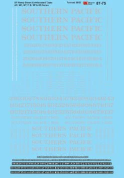 Microscale Decals 87-75 HO Scale Southern Pacific Heavy Steam Locomotives