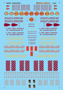 Microscale Decals 87-854 HO Scale DM&IR Cabooses (1945-1990)