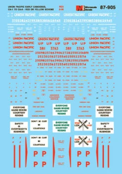 Microscale Decals 87-905 HO Scale Union Pacific CA-1 CA-9 Cabooses (1941-1977)