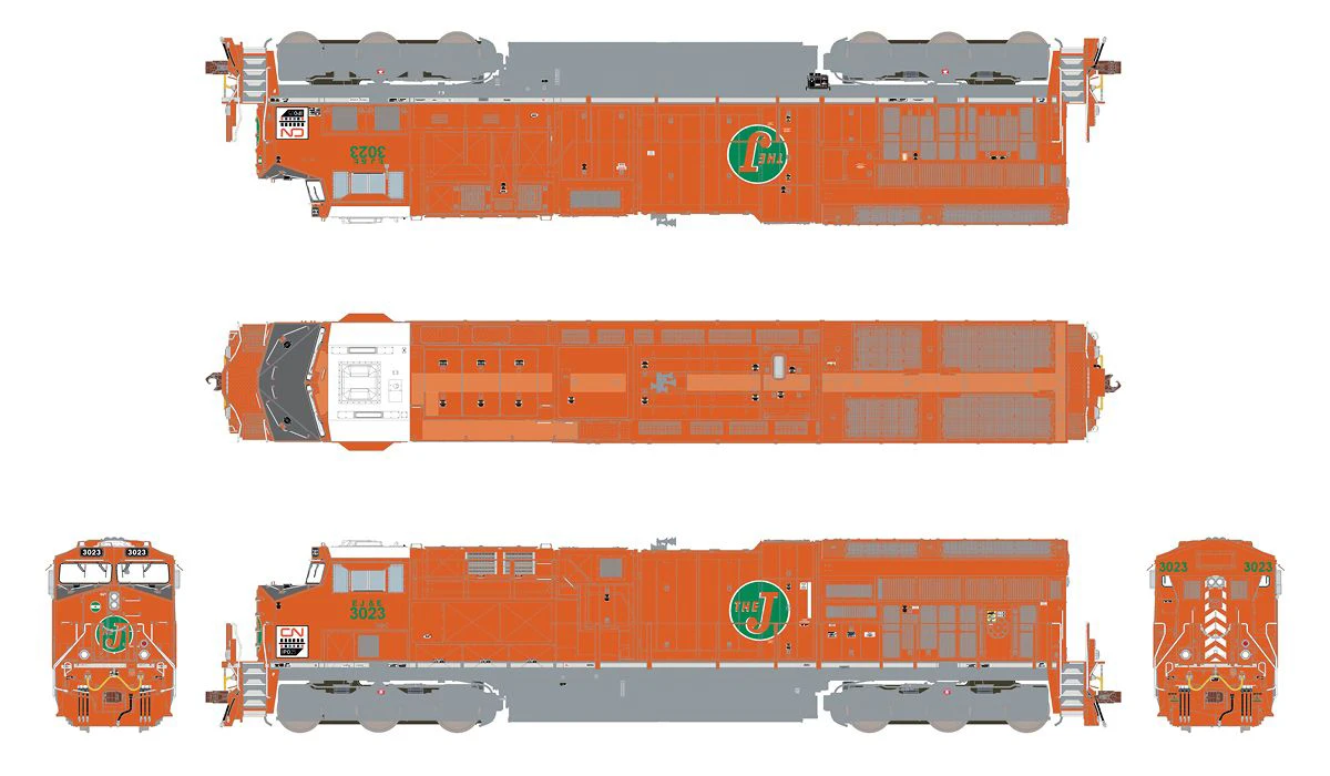 ScaleTrains 33181 HO Scale GE ET44AC Diesel EJ&E Heritage CN 3023 DCC & Sound 2 ScaleTrains 33181 HO Scale GE ET44AC Diesel EJ&E Heritage CN 3023 DCC & Sound - Image 2