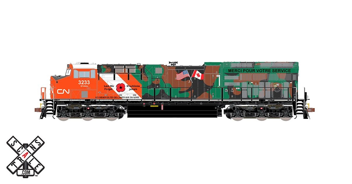 ScaleTrains Rivet 33187 HO Scale GE ET44AC Tier 4 GEVo Diesel "Veterans" CN 3233 LokSound 2 ScaleTrains Rivet 33187 HO Scale GE ET44AC Tier 4 GEVo Diesel "Veterans" CN 3233 LokSound - Image 2