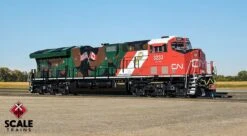 ScaleTrains Rivet 33187 HO Scale GE ET44AC Tier 4 GEVo Diesel "Veterans" CN 3233 LokSound