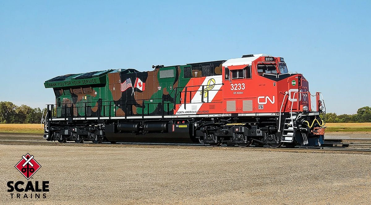 ScaleTrains Rivet 33187 HO Scale GE ET44AC Tier 4 GEVo Diesel "Veterans" CN 3233 LokSound 1 ScaleTrains Rivet 33187 HO Scale GE ET44AC Tier 4 GEVo Diesel "Veterans" CN 3233 LokSound