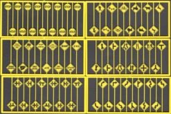 Tichy Train Group 8258 HO Scale Early Road Sign Assortment 60 Pack