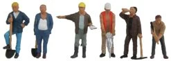 Walthers 949-6022 HO Scale Construction Workers Figures Set #1 6 Pack