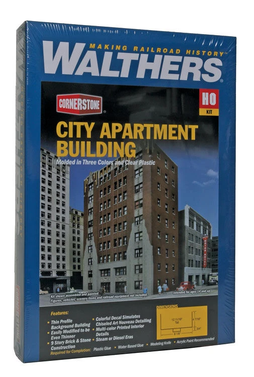 Walthers Cornerstone 933-3770 City Appartment Building Back Kit 4 Walthers Cornerstone 933-3770 City Appartment Building Back Kit - Image 4