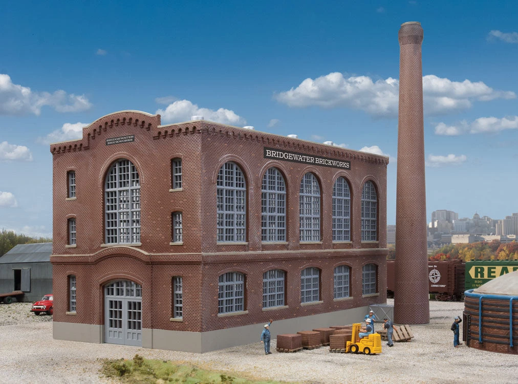 Walthers Cornerstone 933-4102 HO Scale Brickworks Main Facility Structure Kit 1 Walthers Cornerstone 933-4102 HO Scale Brickworks Main Facility Structure Kit