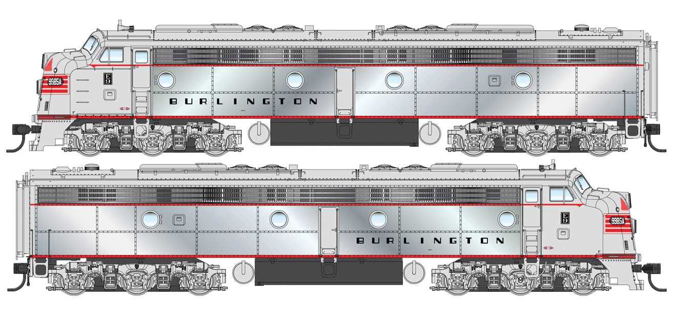 Walthers Proto 920-49915 HO Scale EMD E8A-A Diesel Burlington CB&Q 9990/9993 (Plated Sides) DC 1 Walthers Proto 920-49915 HO Scale EMD E8A-A Diesel Burlington CB&Q 9990/9993 (Plated Sides) DC