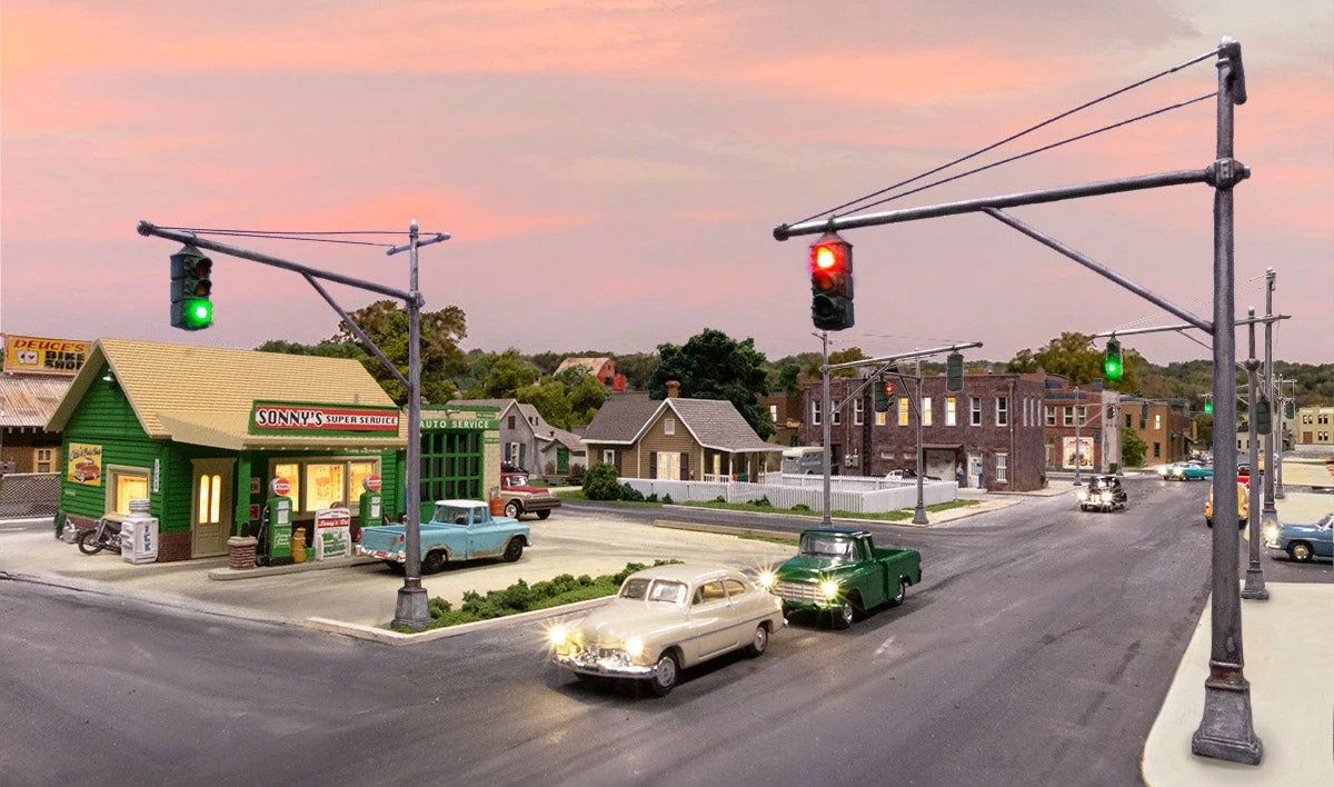 Woodland Scenics Woodland JP5653 HO Scale Just Plug Mast Style Traffic Lights 2 Woodland Scenics Woodland JP5653 HO Scale Just Plug Mast Style Traffic Lights - Image 2