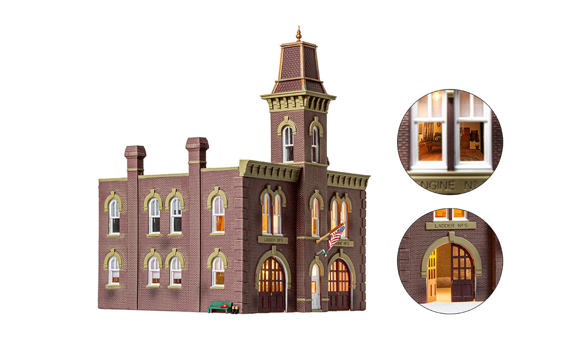 Woodland Scenics BR5034 HO Scale Built Up Structure - Firehouse 4 Woodland Scenics BR5034 HO Scale Built Up Structure - Firehouse - Image 4